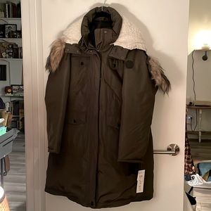 Madden Girl Parka in Olive Green with Faux Fur Lined Hood